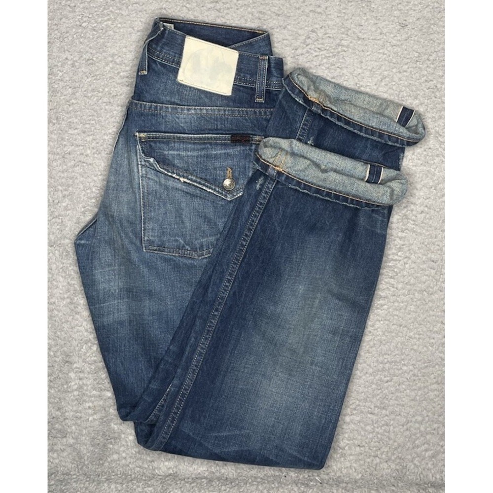 Vintage LRG Selvedge Denim Jeans Mens Blue Button Fly Straight Y2K Made In‎ USA